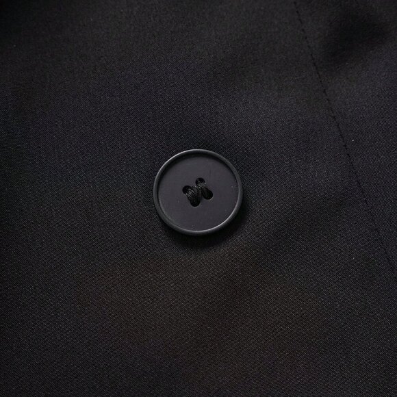 Black Elegant Women's Casual Long Button Coat For Summer - Picture 7 of 7